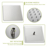 Shower System with Waterfall Tub Spout,12 Inch Ceiling Mount Square Shower System with Rough-in W124381954