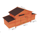 ZNTS Large Wooden Chicken Coop Outdoor Hen House Poultry Cage for Outdoor with 2 Sides Nesting Boxes,2 W773P237999