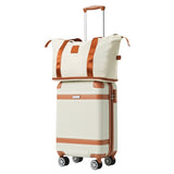 Hardshell Luggage Sets 3 Piece Carry-on Suitcase Double Spinner Wheels with TSA Lock, Weekender 37894741