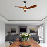 ZNTS 52 Inch Ceiling Fan Light With 6 Speed Remote Energy-saving DC Motor 52K012BK