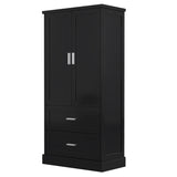 ZNTS Tall Bathroom Storage Cabinet, Cabinet with Two Doors and Drawers, Adjustable Shelf, MDF Board, N725P178675B