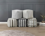 Square Pouf Chenille Fabric Upholstery Modern Ottoman, Footstool, Non-Slip Floor Pouf, Bean Bag B011P251649