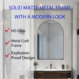 24x36 Inch Arched Recessed Medicine Cabinet, Metal Framed Bathroom Wall Cabinet with Mirror and W1435P182919