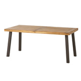 ZNTS Della Acacia Wood Dining Table, Natural Stained with Rustic Metal, 32.25 in x 69 in x 29.5 in, 57192.00INTL