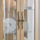 Lighted Glass Curio Display Cabinet,Display Cabinet,Glass Storage Cabinet Glass Wine cabinet Wood W2275P199811
