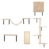 ZNTS 5 Pcs Wall Mounted Cat Climber Set, Floating Cat Shelves and Perches, Cat Activity Tree with 45659606