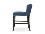 Vienna Contemporary Fabric Tufted Wingback 31 Inch Counter Stools, Set of 2, Navy Blue N780P523553B