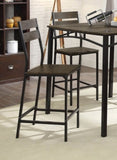 Black Metal Frame Counter Height Dining 5pc Set Wooden Set Table Top Counter Height Dining Table 4x B011P320850