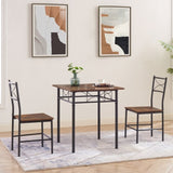 ZNTS 3-Piece Kitchen Dining Room Table Set Retro Brown chair W2167130688