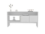 Console Table 31.8" H, with 2 Doors and 3 Shelves, White B097P250861
