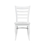 ZNTS White Finish Dining Chairs Set of 2 Wooden Ladder-Back Casual Farmhouse Style Kitchen Dining Room B011P188439