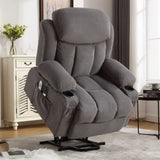 Power Lift Recliner Chair with Heat and Massage Electric Fabric Recliner Chair for Elderly with Side W1521P303241