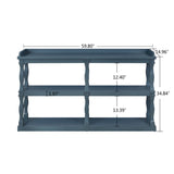 Console with 3-Tier Open Storage Spaces And Roman Column Effect Support Legs,Narrow Sofa Entry W1445P162731
