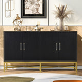 U_STYLE Distinctive Features of Four-Door Sideboard with Metal and Cross-Leg Design,Suitable for N711P170791B