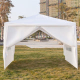 ZNTS 3 x 3m Four Sides Portable Home Use Waterproof Tent with Spiral Tubes White 51280911