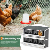 ZNTS Nesting Boxes for Chickens, Wooden Chicken Nesting Box, 8 Compartments Egg Laying Boxes for Hens, W1850120022