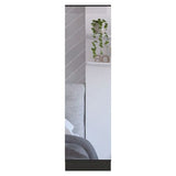 Leto Xl Shoe Rack, Mirror, Five Interior Shelves, Single Door Cabinet -Black B20091929