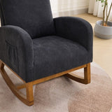 27.2"W Rocking Chair for Nursery, Polyester Glider Chair with High Back and Side Pocket, Rocking W1852P171376