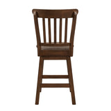Dark Brown Finish Swivel Counter Height Chairs Set of 2 Wooden Classic Dining Kitchen Furniture B011P294305