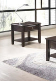 Simple Modern Look Wooden End Table Living Room Sofa Side Table Venner DrawerAnd Shelf HSESF00F6388