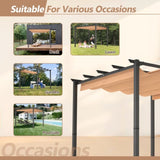 ZNTS 10' x 10' Aluminum Patio Pergola with Retractable Pergola Canopy, Backyard Shade Shelter for Porch, W2505P155204