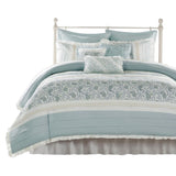 Queen 9 Piece Cotton Percale Duvet Cover Set B03597319
