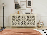Hollowed-out Cabinet with 4 Doors, American Furniture, Suitable for Bedroom, Living Room, Study W688P223025