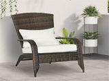 Outdoor All-Weather Wicker Fire Pit Chair Tall Curved Backrest, Thick Soft Cushions Included 49594439