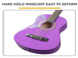 Purple 30-inch Round Acoustic Guitar with Picks, Strings, Capo, Case, Tuner, and Strap 79796997