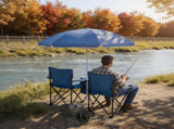 Portable Double Folding Beach Chair Set with Umbrella, 2-Person Outdoor Camping Chair with Cup 67251703