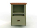 22 inch One Drawer File, No Assembly Required - Sage Green and Fruitwood Finish B108P160218