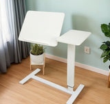 Overbed Bedside Desk Mobile Rolling Laptop Stand Tilting Overbed Table with Wheels Height Adjustable W2641P269198