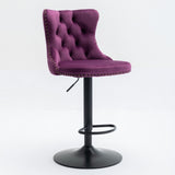 Swivel Velvet Barstools Adjusatble Seat Height from 25-33 Inch,17.7inch base, Modern Upholstered Bar W1143P151487