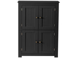 4-Door Vertical-Grain MDF Painted Bathroom Cabinet 23.62*11.81*43.31in Black 01139214