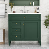 36'' Bathroom Vanity with Top Sink, Modern Bathroom Storage Cabinet with 2 Drawers and a Tip-out N710P230246F