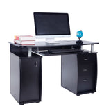 ZNTS 15mm MDF Portable 1pc Door with 3pcs Drawers Computer Desk Black 08402770