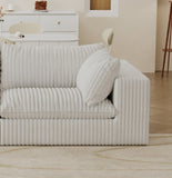 Cloud Sofa,Corduroy Fabric,Deep Seat Couches,Double-layer design,Removable Cushion,No Assembly, DIY W2824P324525