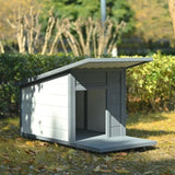 Outdoor Dog house With Food bowl, 4 swivel wheels N843P252402B