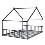 Full Size Metal House Bed, Black MF305893AAB