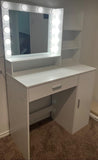 Vanity Desk with Mirror & Light, Large Drawer Three Level Storage Dresser, 3 Lighting Modes W2386P288809