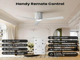 Ceiling Fans with Dimmable Led Lights, 52 Inch Flush Mount Ceiling Fan Remote Control, Quiet DC 91057415