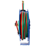 Welding Hose Reel Retractable 1/4 Inch x 50Foot Twin Oxygen Acetylene Rubber Hoses STD Duty Max W465140589
