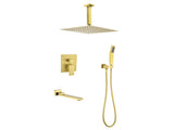 Shower system combo with hand shower, 16 inch shower head and tub spout W2287P182859