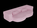 Modern Floor Sofa with 2 Pillows,Convertible Teddy Fabric Foam-Filled Sleeper Sofa Bed,15" Full Size 78597283