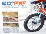20 Inch Kids Bicycles , Fat Tire Mountain Bike for Boys and Girls Age 5 Years ,7-Speed Dual-Disc W1019P203873