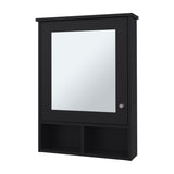Poston Medicine Cabinet With a Door And Included Mirror, Black B128P237157