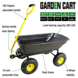 Folding car Poly Garden dump truck with steel frame, 10 inches. Pneumatic tire, 300 lb capacity body W22758303
