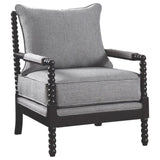 ZNTS Grey and Black Removable Back Accent Chair B062P145653