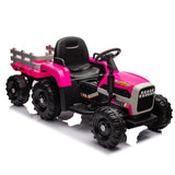 ZNTS Ride on Tractor with Trailer,24V Battery Powered Electric Tractor Toy, 200w*2motor W1396P144515