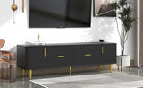 ZNTS U-Can Modern TV Stand with 5 Champagne Legs - Durable, Stylish and Spacious, TVs Up to 75'' WF300599AAB